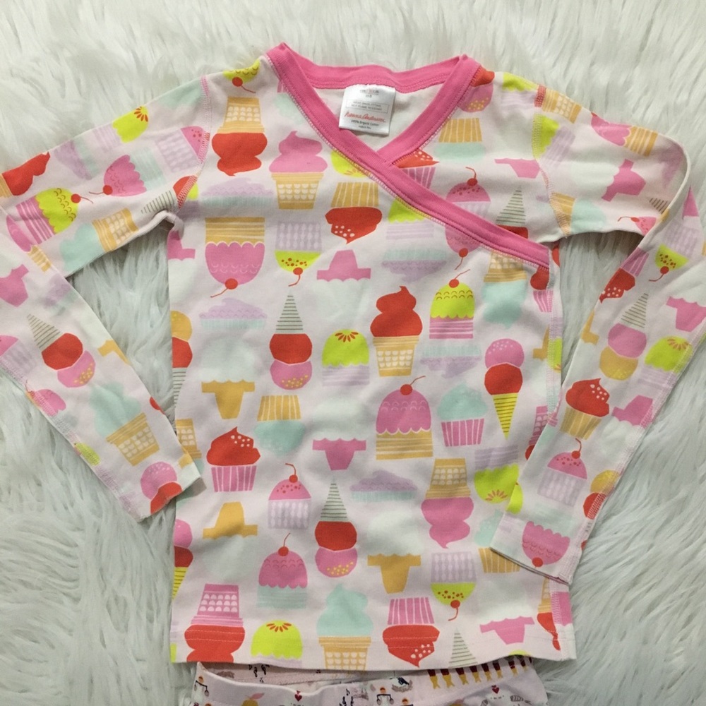 Hanna Andersson Cupcake Ice cream Pajama Top Sz 8